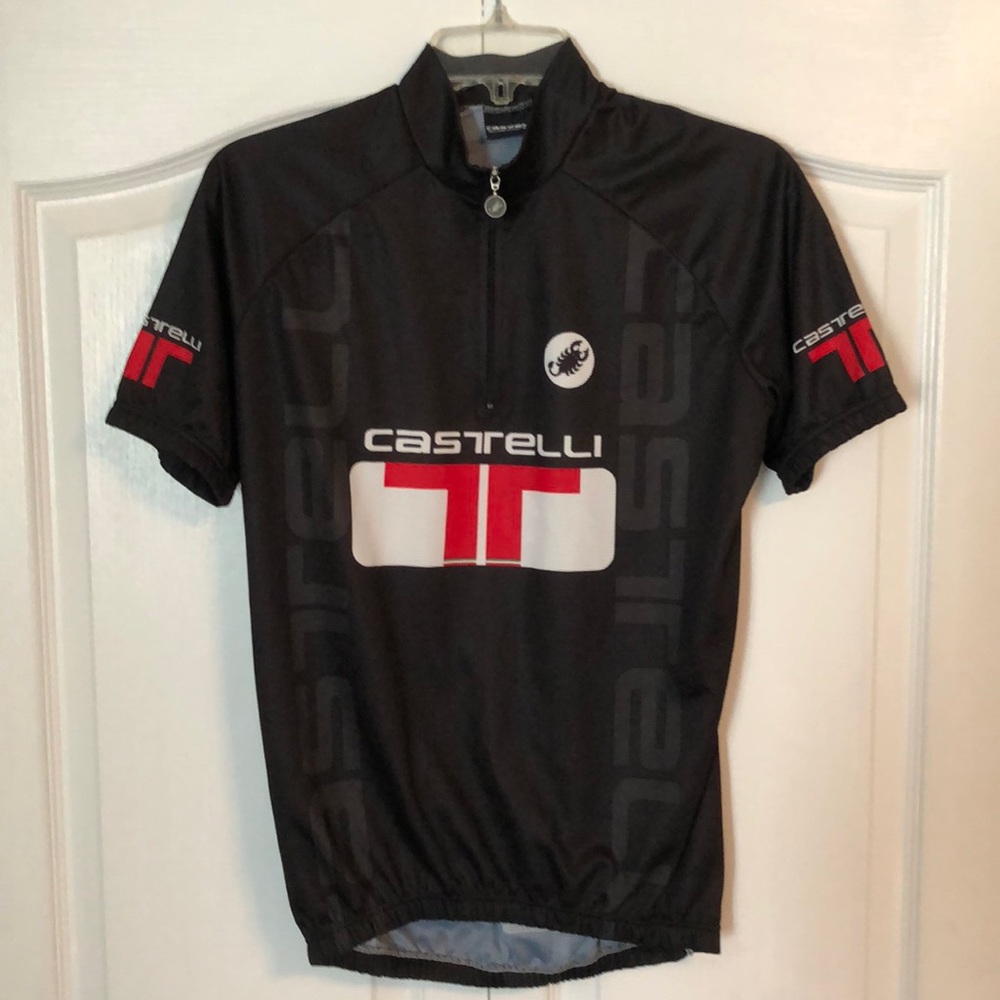 Castelli 1/4-zip Bicycling Jersey. Size M. Red/black.